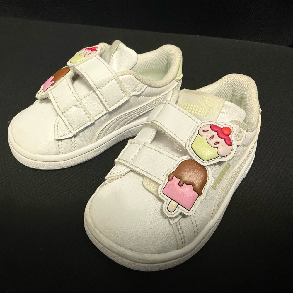 Puma Smash 3.0 Badges Velcro Little Girls Sneakers
